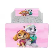 Pat Copii Paw Patrol Pink 2-16 ani Cu Paravane Dubla Protectie si Cu Saltea SafeNest 180x80 Cm  Ptv7199