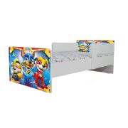 Pat Copii Paw Patrol Space Cu Paravane Dubla Protectie si Cu Saltea Inclusa 140x70 Cm Ptv6710