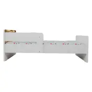 Pat Copii 2-12 ani  Rapunzel Cu Paravane Dubla Protectie si Cu Saltea SafeNest 160x80 Cm  Ptv7233