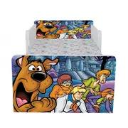 Pat Copii Scooby-doo Cu Paravane Dubla Protectie si Cu Saltea SafeNest 160x80 Cm  Ptv7251