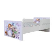 Pat Copii Sofia 1 Cu Paravane Dubla Protectie si Cu Saltea SafeNest 140x70 Cm  Ptv7265