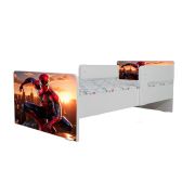 Pat Baieti 2-12 Ani Cu Spiderman, Cu Dubla Protectie, Cu Saltea SafeNest 160x80 Cm Ptv6696