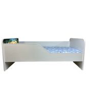 Pat Copii Alba Ca Zapada Model Sleepy 2-8 ani Cu Saltea SafeNest 140x70 Cm Ptv5725