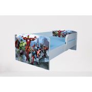 Pat pentru copii 2-8 ani Avengers 2, Cu Protectie si saltea inclusa de 140x70 Cm Ptv4604