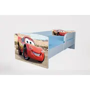 Pat copii 2-12 ani Cars 2, Cu Protectie si saltea de 160x80 Cm inclusa Ptv4641