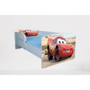 Pat pentru baieti 2-16 ani Cars 2, Cu Protectie si saltea de 180x80 Cm Ptv4644