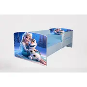 Pat Pentru Fete 2-12 Ani Elsa Si Olaf, Cu Protectie Si Saltea SafeNest de 160x80 Cm Ptv4909