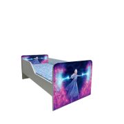 Patut Pentru Fetite 2-6 Ani Frozen, Model Sleepy, Cu Saltea SafeNest de 130x60 Cm Ptv5681