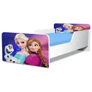Pat Pentru Fete 2-12 Ani Frozen 3, Model Creativ Cu Saltea SafeNest de 160x80 Cm Ptv5107