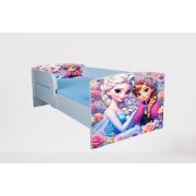 Pat Pentru Fetite 2-8 Ani Frozen Flowers, Cu Protectie Si Saltea SafeNest de 140x70 Cm Inclusa Ptv4950