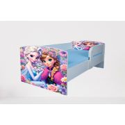 Pat Pentru Fetite 2-8 Ani Frozen Flowers, Cu Protectie Si Saltea De 140x70 Cm Inclusa Ptv4950