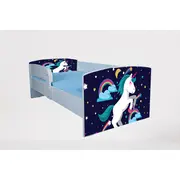 Pat fete 2-12 ani Little Poney, Cu Protectie si saltea inclusa de 160x80 Cm Ptv4735