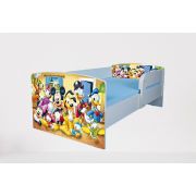 Pat pentru copii 2-12 ani Mickey Si Prietenii 2, Cu Protectie si saltea de 160x80 Cm Ptv4750