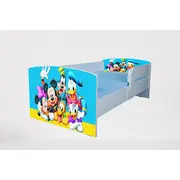 Patut pentru copii 2-6 ani Mickey Si Prietenii 3, cu protectie si saltea de 130x60 Cm Ptv4756