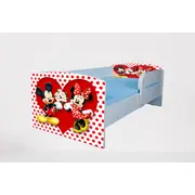 Pat Pentru Fete 2-12 Ani Mickey Si Minnie 2, Cu Protectie Si Saltea SafeNest 160x80 Cm Ptv4981