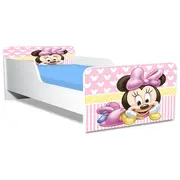 Pat Pentru Fete Cu Personajul Minnie 2, Model Creativ Cu Saltea SafeNest De 160x80 Cm Ptv5299