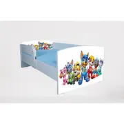 Pat Pentru Baieti 2-16 Ani Paw Patrol 3, Cu Protectie Si Saltea SafeNest de 180x80 Cm Ptv4630
