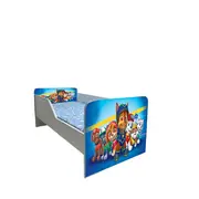 Pat Copii Paw Patrol Blue Model Sleepy 2-8 ani Cu Saltea SafeNest 140x70 Cm  Ptv5654