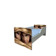 Pat Copii Rapunzel Model Sleepy 2-6 ani Cu Saltea SafeNest 130x60 Cm  Ptv6212