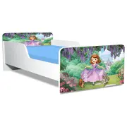 Pat Pentru Fete Sofia 1 Model Creativ 2-8 ani Cu Saltea SafeNest 140x70 Cm  Ptv5424