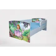 Pat pentru fetite 2-8 ani Sofia 1, Cu Protectie si saltea inclusa de 140x70 Cm Ptv4777
