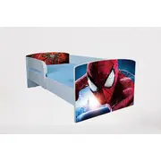 Pat pentru baieti 2-16 ani Spiderman 5, Cu Protectie si saltea de 180x80 Cm inclusa Ptv4798