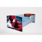 Pat pentru baieti 2-16 ani Spiderman 5, Cu Protectie si saltea de 180x80 Cm inclusa Ptv4798