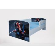 Pat pentru copii 2-8 ani Spiderman 6, Cu Protectie si saltea de 140x70 Cm Ptv4806