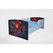 Pat pentru baieti 2-16 ani Spiderman 8, Cu Protectie si saltea de 180x80 Cm inclusa Ptv4840