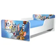 Pat Copii Tom&Jerry Model Creativ 2-16 ani Cu Saltea SafeNest 180x80 Cm  Ptv5584