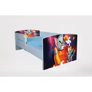 Pat pentru copii 2-16 ani Tom&jerry 3, Cu Protectie si saltea de 180x80 Cm inclusa Ptv4884