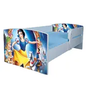 Patut fete 2-8 ani Alba Ca Zapada, Cu Protectie si saltea inclusa de 140x70 Cm Ptv3952