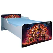 Pat pentru baieti 2-8 ani Avengers, cu saltea inclusa de 140x70 Cm Ptv3532