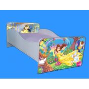 Pat fete 2-12 ani Frumoasa Si Bestia, model cu saltea inclusa de 160x80 Cm Ptv4132