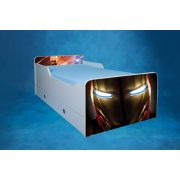 Patut baietei 2-6 ani Iron Man, model cu saltea inclusa 130x60 Cm Ptv1597