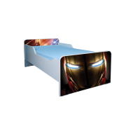 Pat baieti 2-12 ani Iron Man, cu saltea de 160x80 Cm inclusa Ptv3491