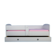 Patut pentru fetite 2-6 ani Little Poney, Cu Protectie si saltea de 130x60 Cm Ptv1898