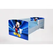 Pat pentru baieti 2-16 ani Mickey, Cu Protectie si saltea inclusa de 180x80 Cm Ptv4036
