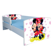 Pat Pentru Fete 2-12 Ani Mickey Si Minnie, Cu Protectie Si Saltea 160x80 Cm Inclusa Ptv4010