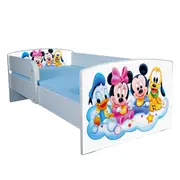 Patut pentru fetite 2-6 ani Mickey Si Prietenii, Cu Protectie si saltea 130x60 Cm Ptv1844