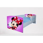Patut pentru fetite 2-6 ani Minnie, Cu Protectie si saltea 130x60 Cm Ptv1862