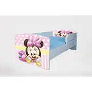 Patut pentru fete 2-8 ani Minnie 2, Cu Protectie si saltea de 140x70 Cm Ptv4041