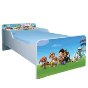 Pat Pentru Baieti 2-16 Ani Paw Patrol 2, Cu Saltea SafeNest De 180x80 Cm Ptv3585