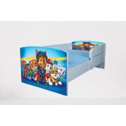 Pat Copii 2-8 Ani Paw Patrol Blue, Cu Protectie Si Saltea De 140x70 Cm Inclusa Ptv4477