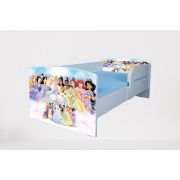 Patut pentru fetite 2-6 ani Printesele Disney, Cu Protectie si saltea 130x60 Cm Ptv1835