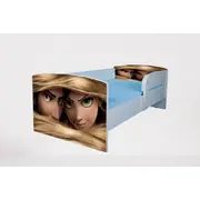 Pat pentru fete 2-12 ani Rapunzel, Cu Protectie si saltea de 160x80 Cm Ptv3977