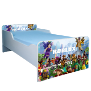 Pat pentru baieti 2-6 ani Roblox, model cu saltea inclusa de 130x60 Cm Ptv2056