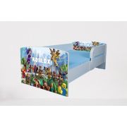 Patut pentru baieti 2-6 ani Roblox, cu Protectie si saltea de 130x60 Cm inclusa Ptv1907