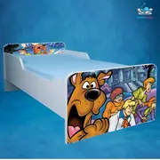 Pat pentru copii 2-12 ani Scooby Doo, cu saltea de 160x80 Cm inclusa Ptv3594