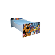 Pat pentru copii 2-12 ani Scooby Doo, cu saltea de 160x80 Cm inclusa Ptv3594